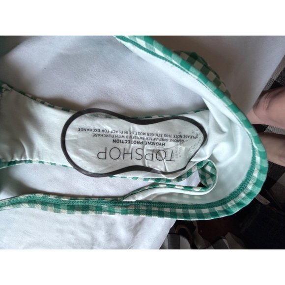 Topshop Green Gingham new without tag Swim Bikini Bottoms size 8 - Picture 6 of 8